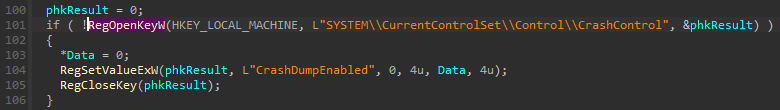 HermeticWiper: A detailed analysis of the destructive malware that targeted Ukraine 28 HermeticWiper disabling Crash Dumps