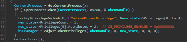 HermeticWiper: A detailed analysis of the destructive malware that targeted Ukraine 33 SeLoadDriverPrivilege