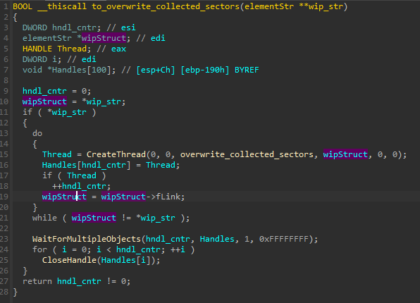 HermeticWiper: A detailed analysis of the destructive malware that targeted Ukraine 62 to_overwrite_collected_sectors function overview