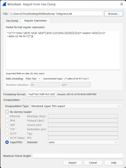 KNX-Bus-Dump - A Tool To Listen On A KNX Bus Via TPUART And The Calimero Project Suite And To Dump The Data From The Packets Into A Wireshark-Compatible File Hex Dump 3 KNX Bus Dump 2