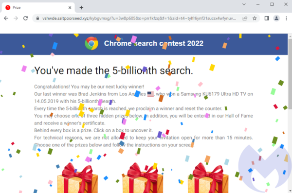 Fake Chrome search contest