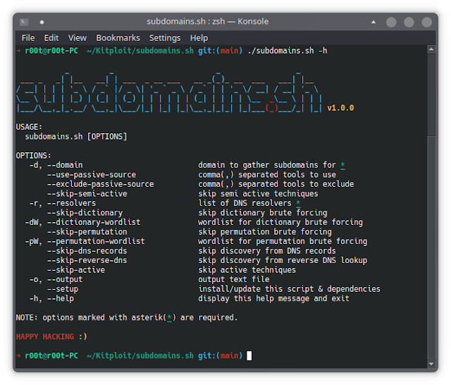 Subdomains.Sh - A Wrapper Around Tools I Use For Subdomain Enumeration On A Given Domain. This Script Is Written With The Aim To Automate The Workflow 1 subdomains.sh