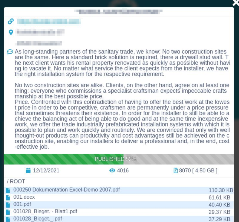 Blackmailer blog: stolen data published in parts (one part at a time)