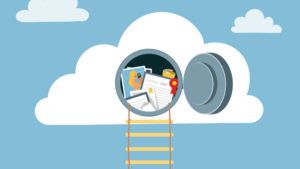 Door to cloud storage is open, personal data is leaked.Cyber crime in internet.