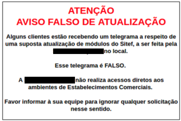 Warning from a PoS vendor about Prilex social engineering attacks