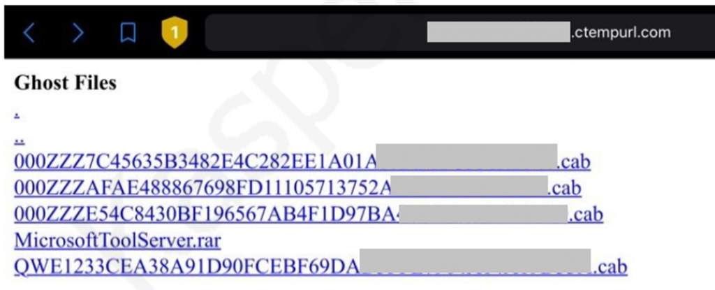 Captured data stored in the uploader C2
