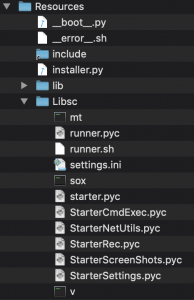 Old Janicab for MacOS runner.py for starting background service with file transfer capability