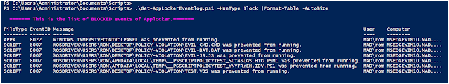 Get-AppLockerEventlog - Script For Fetching Applocker Event Log By Parsing The Win-Event Log 5 ab61f5b2682dbd6e620c086bbb67e84fe64aae9ed63e3ff621a5799d86465950