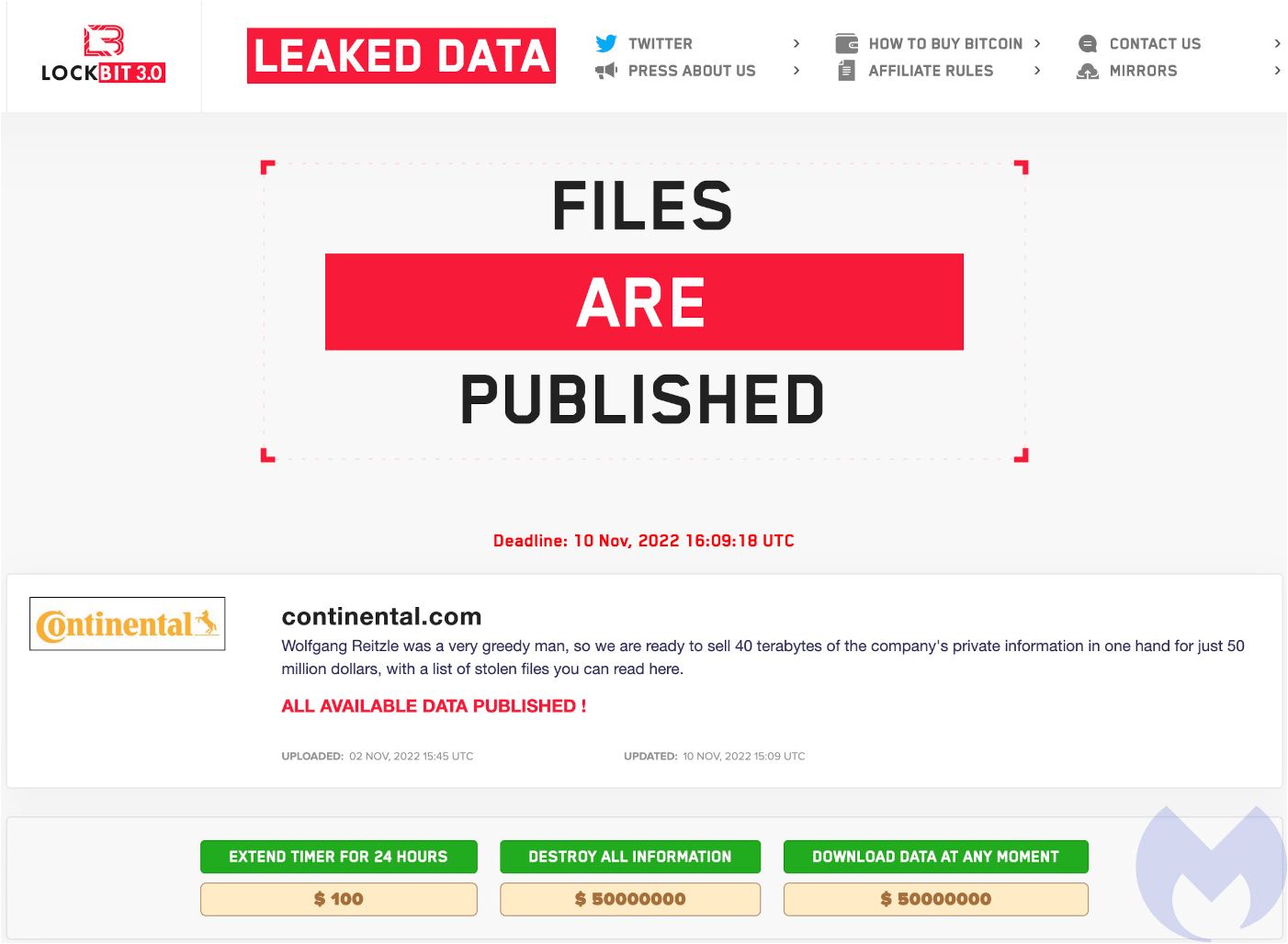 Ransomware in October 2022 7 f601c01d810f5ae8e03d880a3373136b61554657133beeede15f5e9c16d0a75f