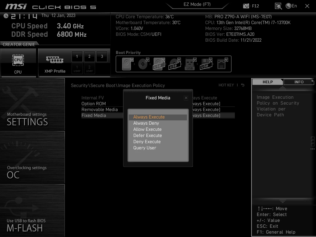 MSI accidentally breaks Secure Boot for hundreds of motherboards 3 Changing the unsafe option