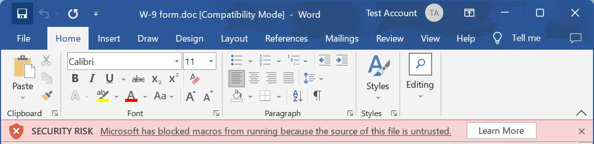 Emotet Word Document