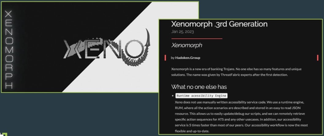 Website promoting Xenomorph v3