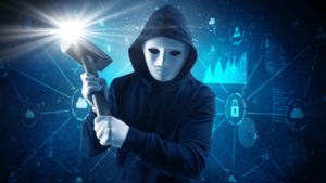 hacker hammer destroying data