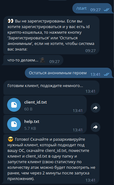 DDoSia's main Telegram channel