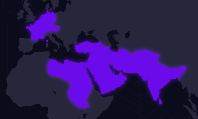 Geographic distribution of Sandman targets