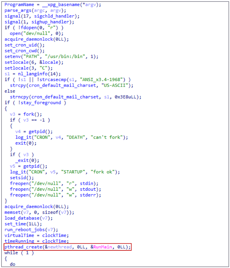 Cron binary modification to add persistence for Poseidon