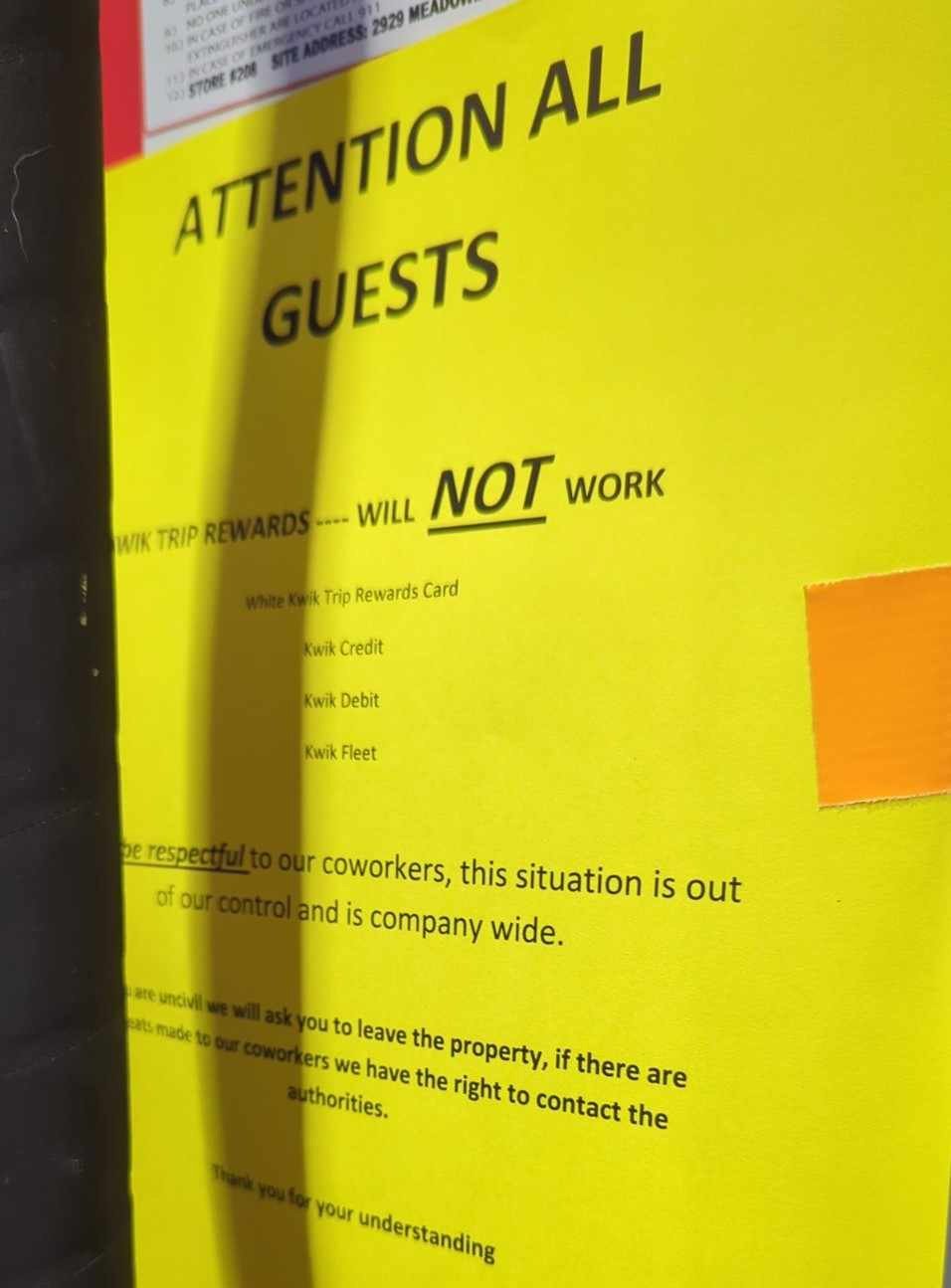 KwikTrip all but says IT outage was caused by a cyberattack 2 Sign about Kwik Trip IT outages
