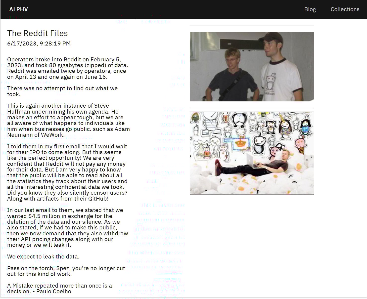 FBI shares tactics of notorious Scattered Spider hacker collective 3 Reddit listed on ALPHV ransomware data leak site