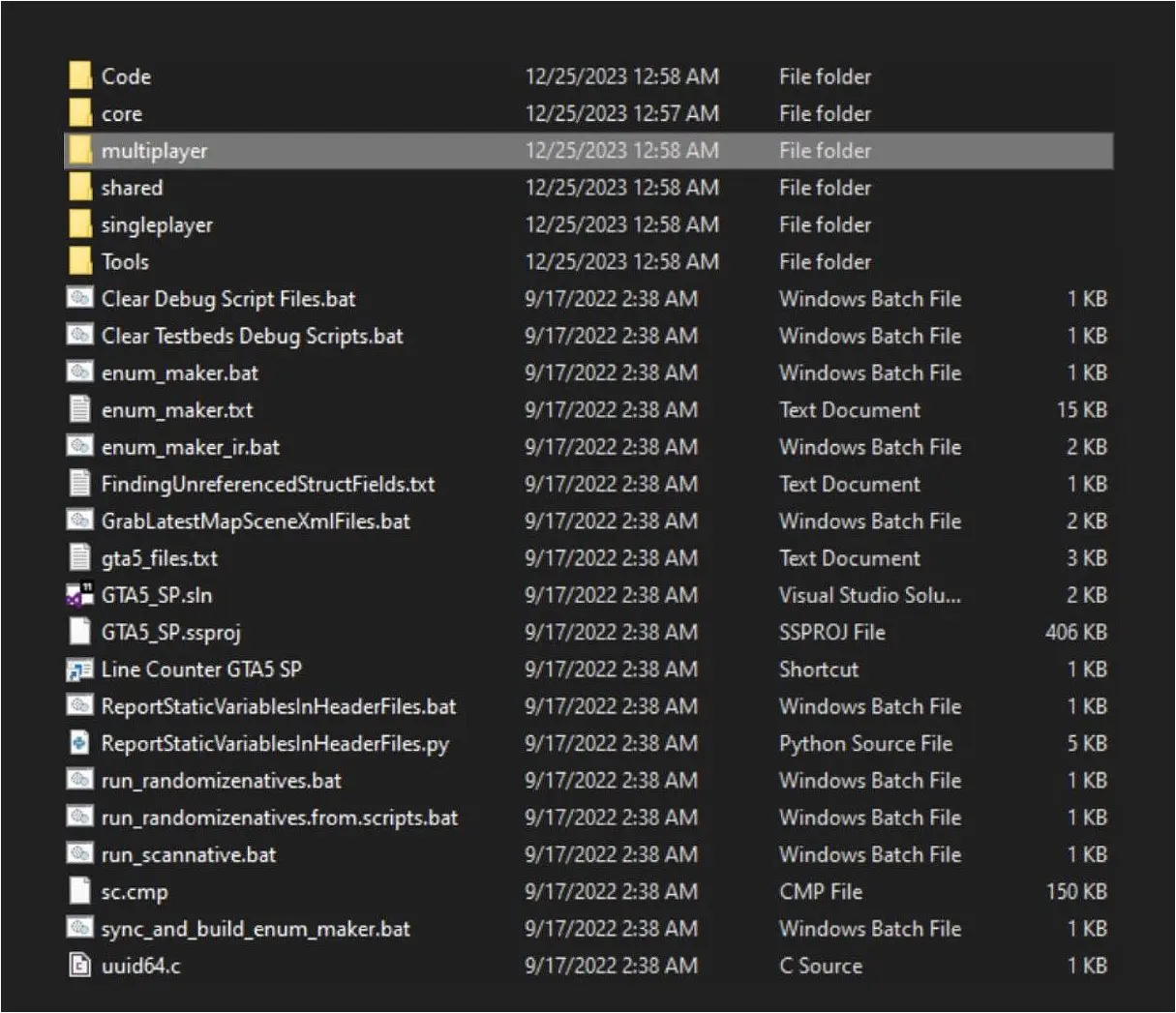 Gta 5 Source Code Reportedly Leaked Online A Year After Rockstar Hack 2 Alleged folder of GTA 5 source code