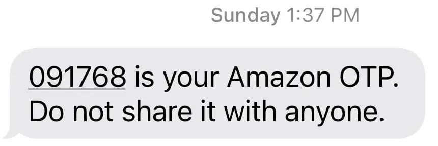 Unprompted OTP code from Amazon