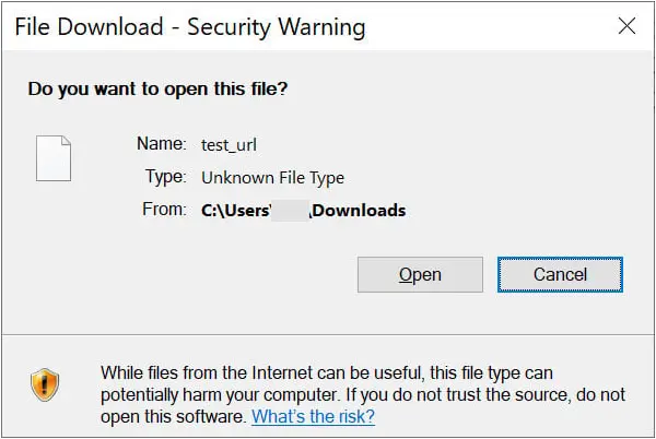 SmartScreen prompt when opening URL file