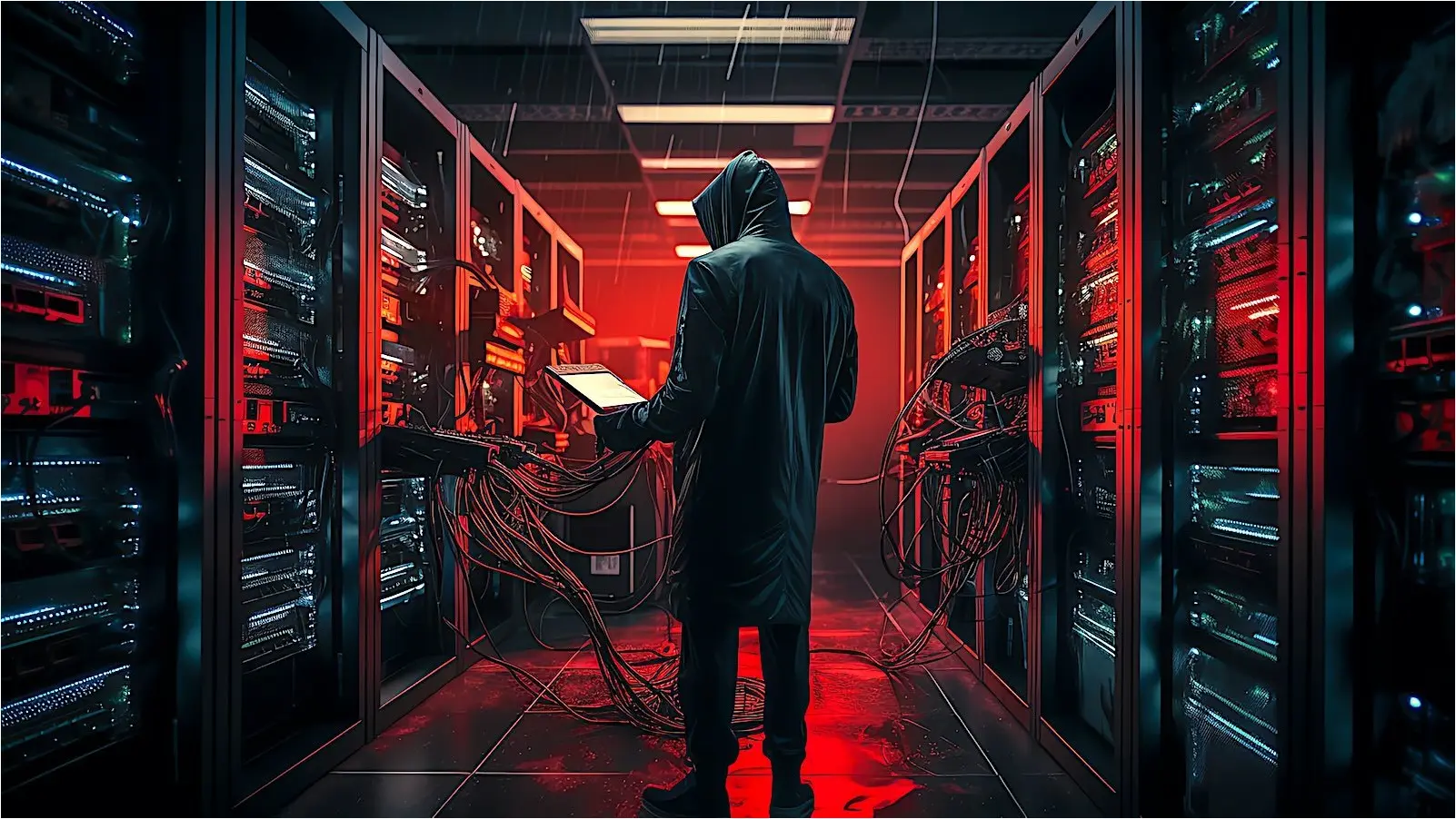 Hacker in data center