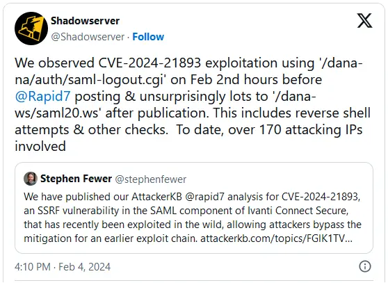 Shadowsever tweet