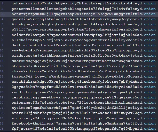 Tor domains used for creating false traffic