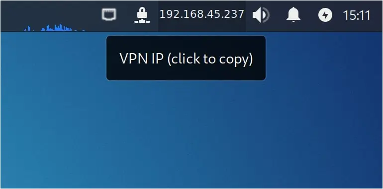 Click to copy VPN IP address