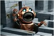 Frustrated robot in a maze