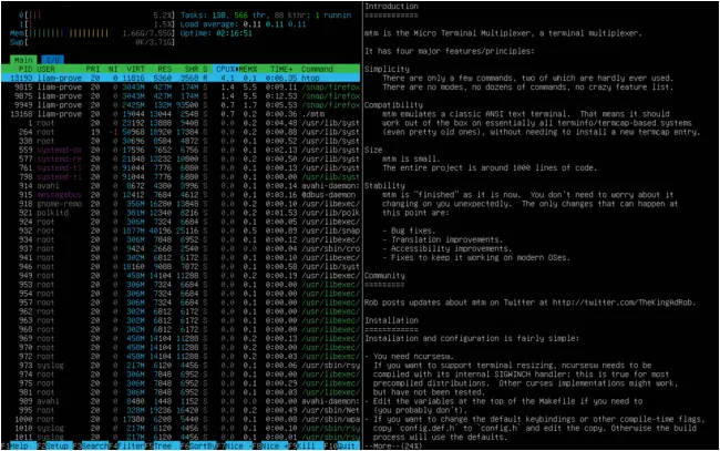 Mtm is micro by name and by nature, but it does the job – if you compile it yourself.