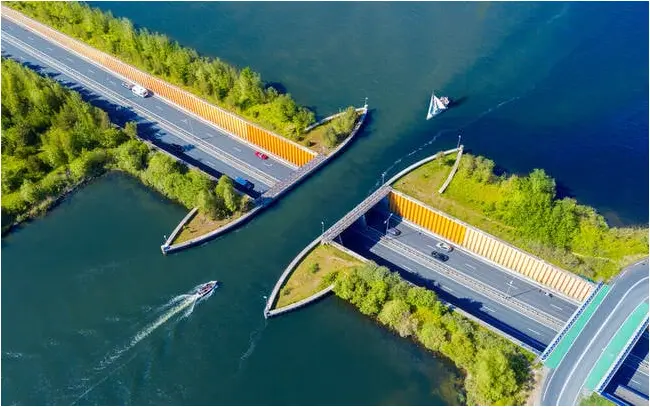 Aquaduct Veluwemeer, Nederland. Aquaduct Veluwemeer, Nederlands.