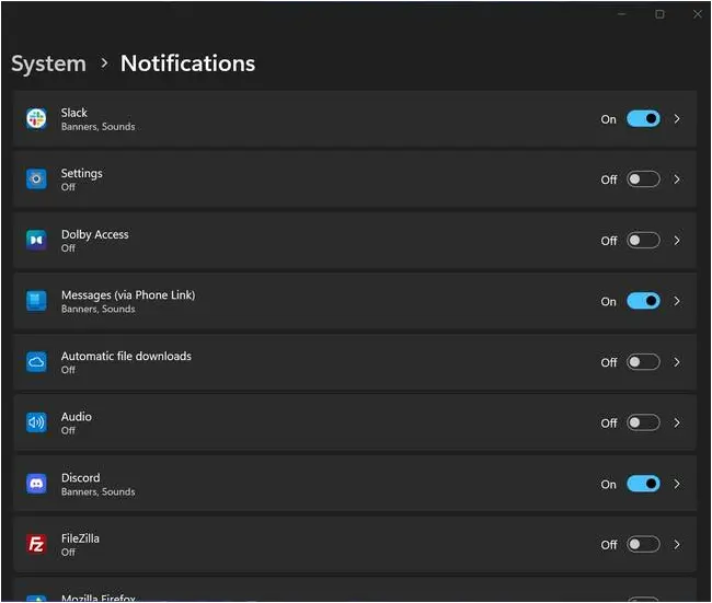 Disable unnecessary notifications