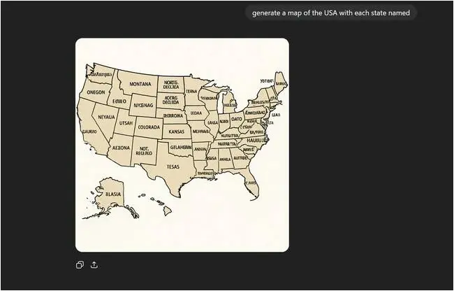 Map of the US drawn by GPT-5