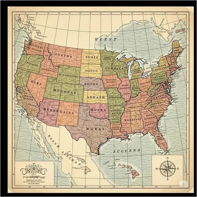 Map of the US as drawn by Gemini
