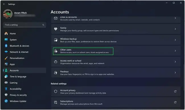 Click Other Users