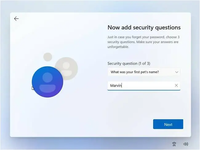 Add security questions