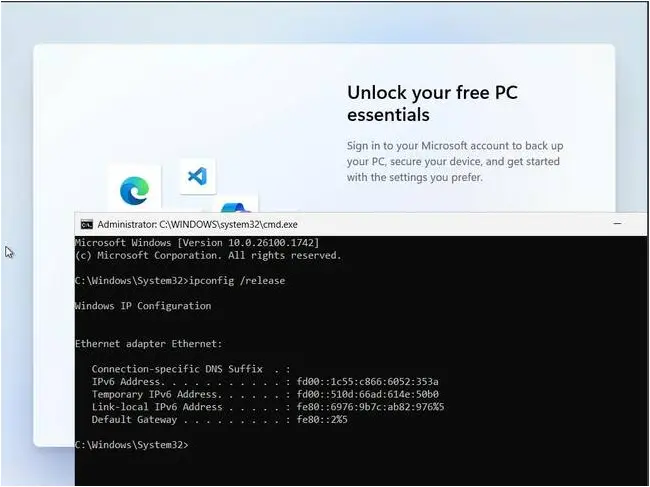ipconfig /release