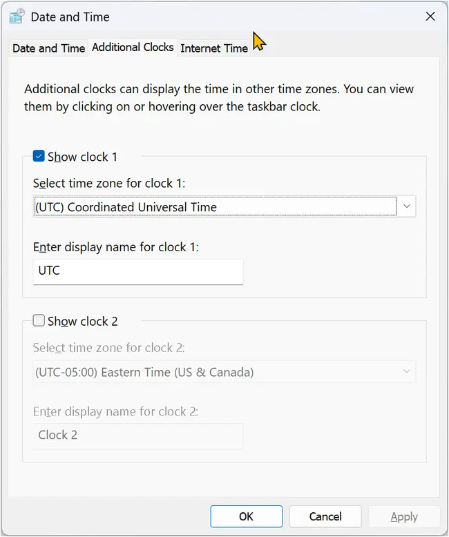 Add one or two clocks