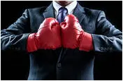 Businessman boxer