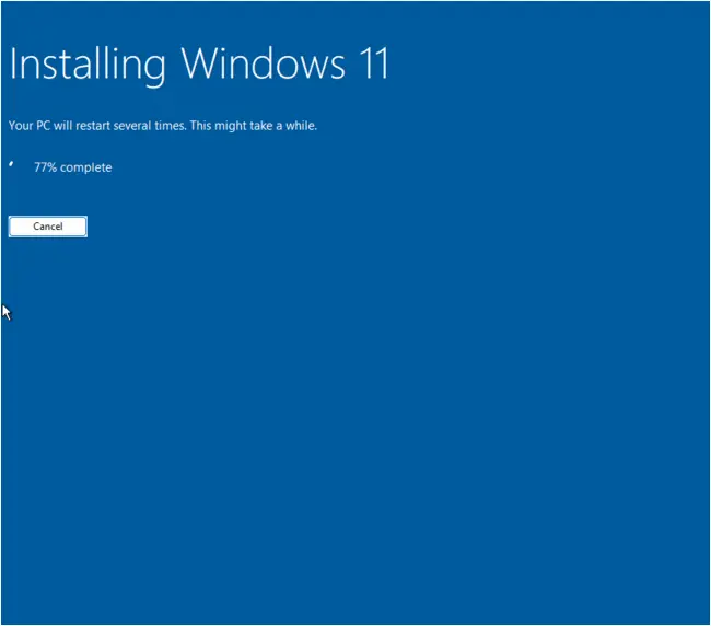 Windows 11 install process