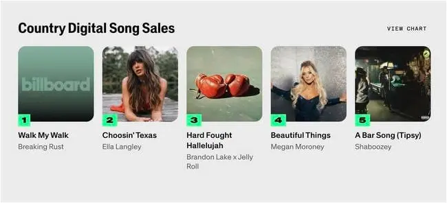 Breaking Rust's position on the Billboard Country Digital Song Sales chart breaking-rust-billboard